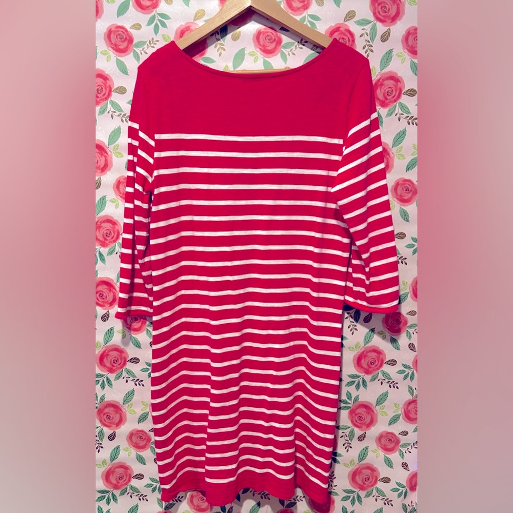 Pink striped jersey dress